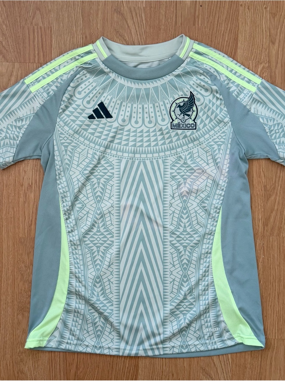 Adidas Mexico Soccer Jersey Men’s Medium Grey Green Aeroready Shirt